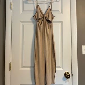 Tan fitted dress